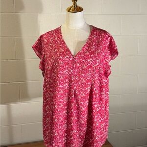 Cynthia Rowley Pink Floral Blouse